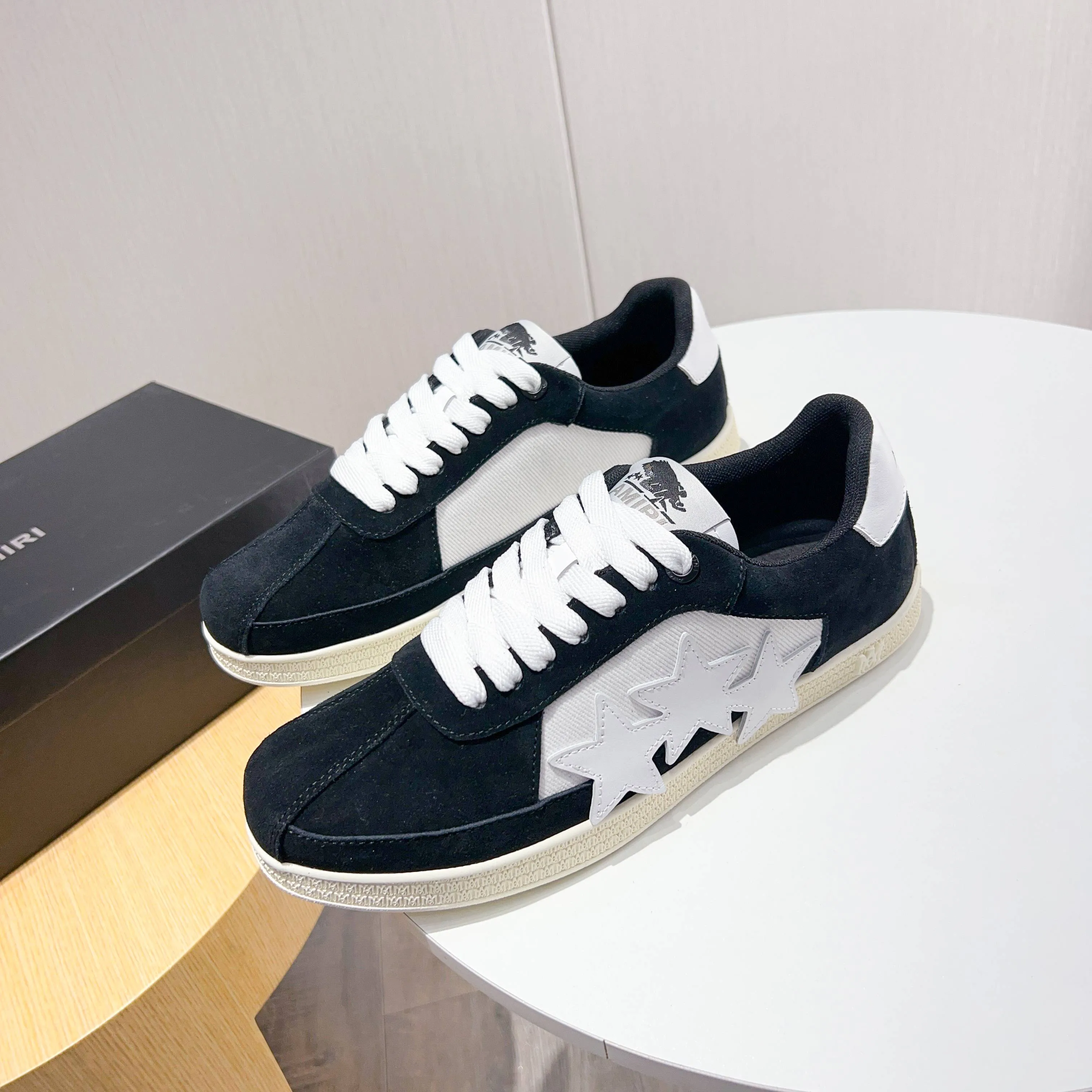 Men's shoes 💰420 [New style] 🌲🌲Balmain - New Amiri trendy shoes, low-top casual sports shoes, the same style as celebrities, made of selected pebbled cowhide and frosted cowhide, original outsole, comfortable on the feet, high-end workmanship, welcome to buy. Size: 39-45 (46 customized)